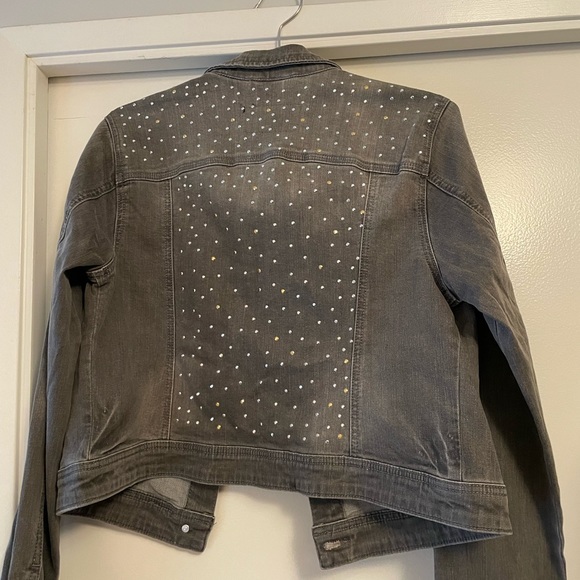 Grey denim embellished jacket - Picture 4 of 6